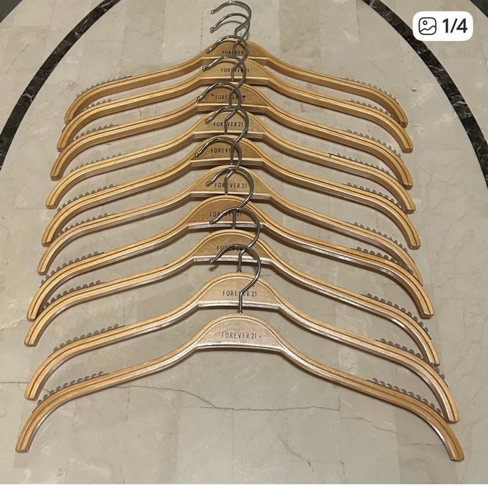 Custom Lot of 40 pcs Forever 21 Wooden Top & Dress Hangers for @emilysapphire96